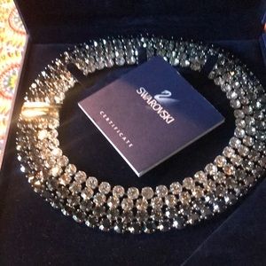 New Gorgeous Authentic Signed Swarovski Hot Collar Necklace In box Last One. New